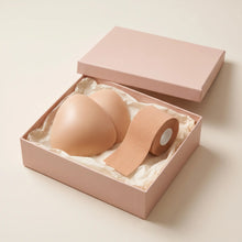 The Starter Duo in its blush gift box - inserts and body tape on tissue paper