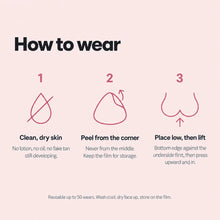 How to wear The Sculpt Petite: clean dry skin, peel from the corner, place low then lift
