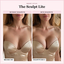 The Sculpt Lite: without and with Sculpette, bra size 34C, Sculpette size C