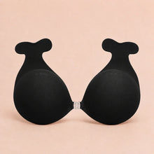 Sculpette Statement Bra in Onyx, adhesive strapless bra with a clear front clasp