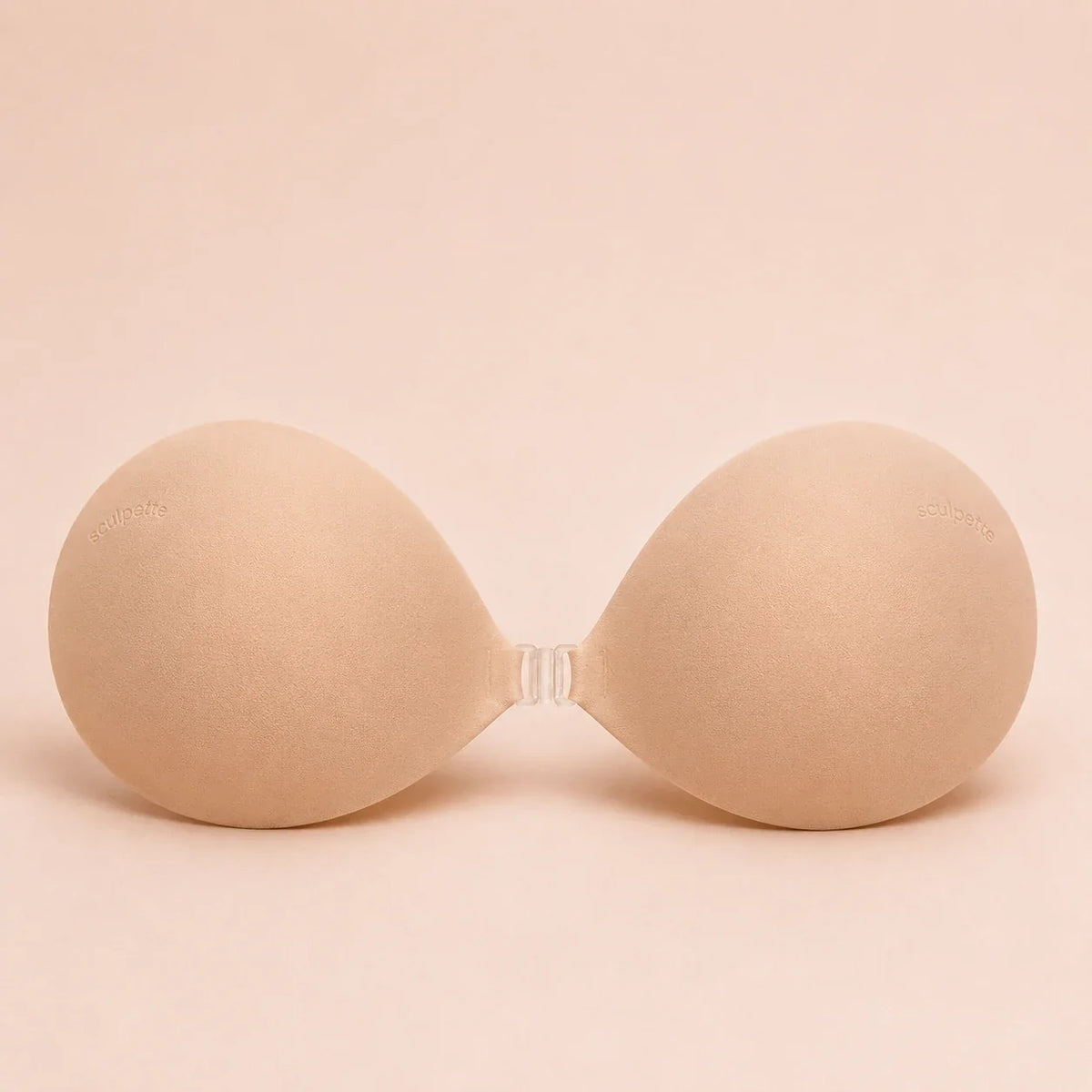 Sculpette sticky bra in nude with teardrop cups and a clear front clasp